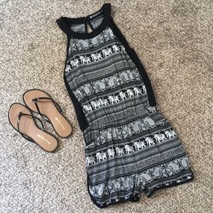 Allegra K Black & White Romper